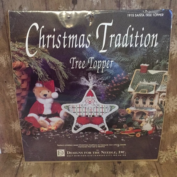 New Santa Christmas Tree Topper Cross Stitch Kit - Picture 1 of 6